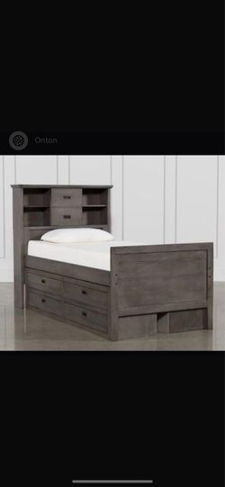 Owens Grey Twin  bookcase Bedframe