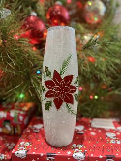 Poinsettia Hurricane Vase
