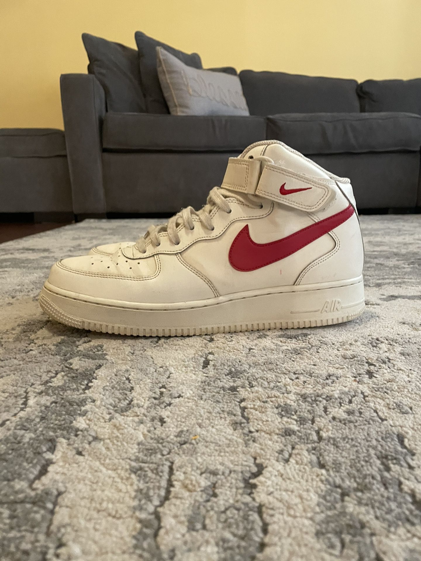 Nike Air Force 1 Mid Size 10 Red Swoosh for Sale in Houston, TX