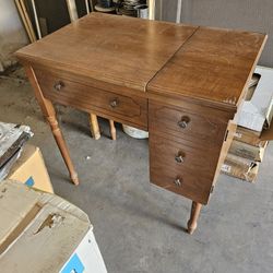 MCM vintage Sewing Machine And Cabinet Table