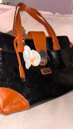 Gigi Hill Black Embossed Leather Tote Bag