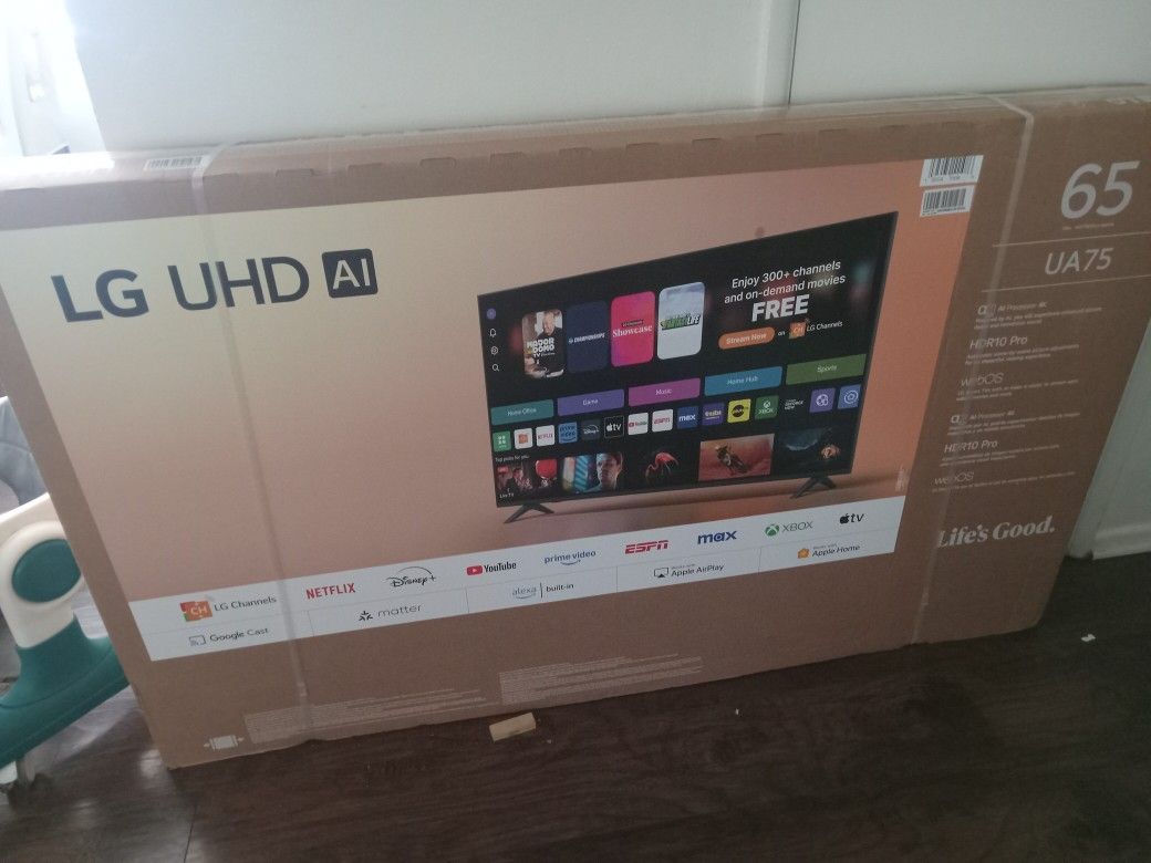 LG 65" 4K UHD UA75 AI Smart TV