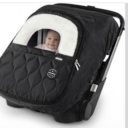 Winter Baby Car Seat Cover – Warm, Waterproof & Windproof (Black)