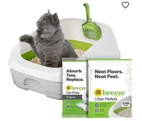Purina Tidy Cats Breeze Cat Litter Box System Starter Kit - Litter Box, Pellets & Pads