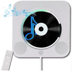 Portable Wall Mounted CD Player with Bluetooth, Homlab Mountable CD Music Player Built-in HiFi Speakers, Home Audio Boombox with Remote Control, FM Ra