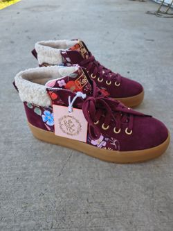 Keds Shoe x Rifle Paper Co. Tahoe Nouveau Suede high-top sneaker. Size 5 womens
