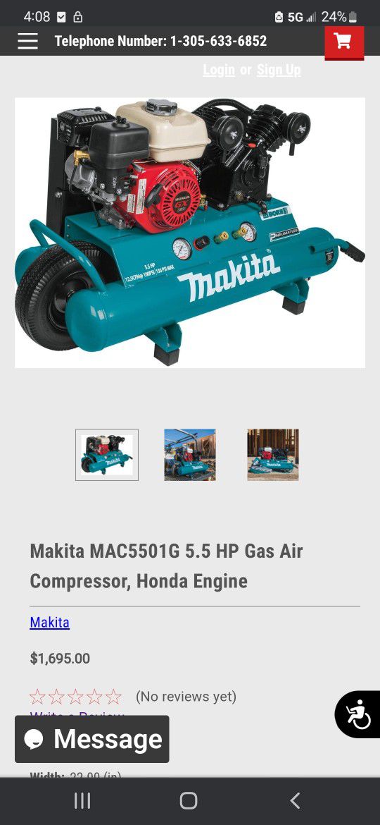 Makita Gas Air Compressor With Honda Engine