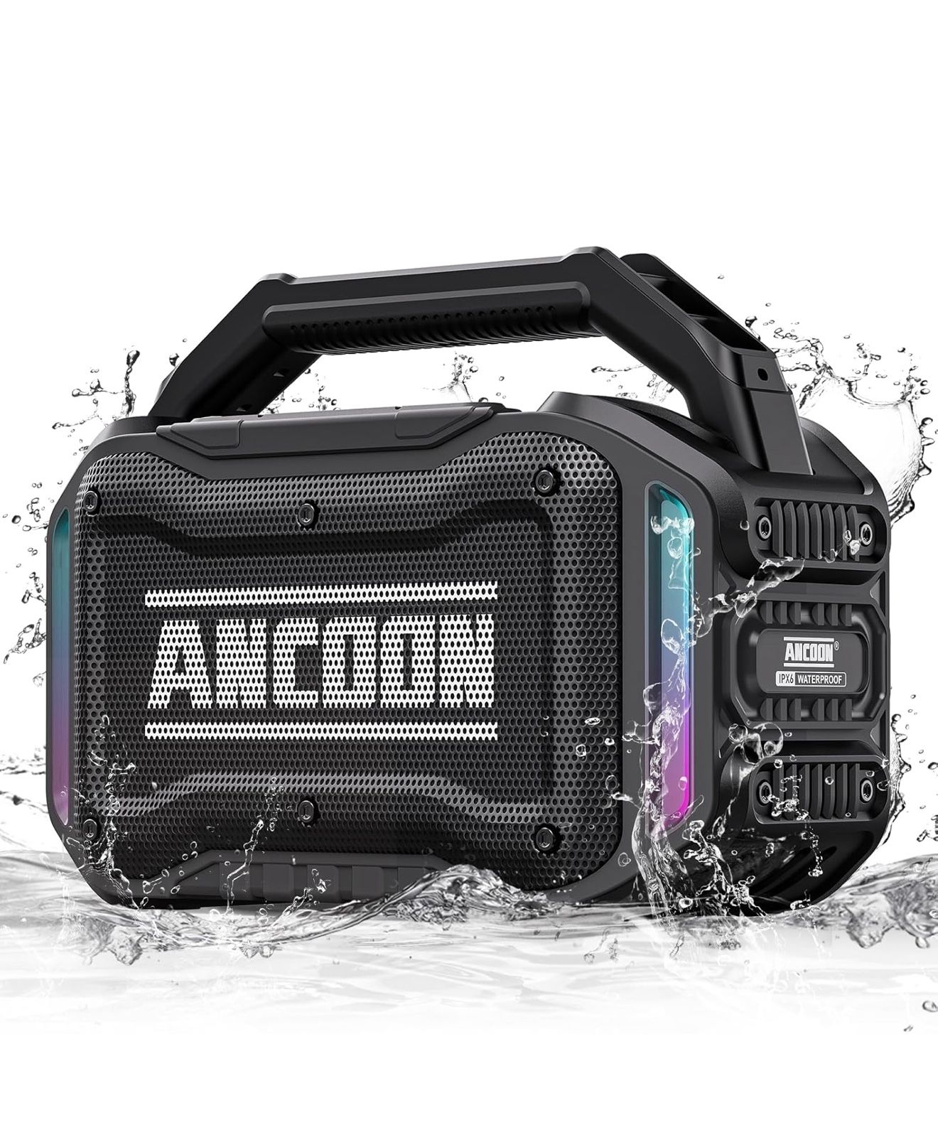 Speakers Bluetooth Wireless: 80W(Peak) Loud Speaker with Bass, 20H Playtime, IPX6 Waterproof, Large Jobsite Speakers for Work, Outdoor, Workshop, Gara