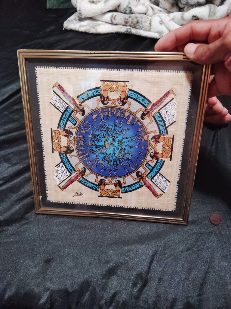 Papyrus Painting - Egyptian Papyrus Painting: Astrological Calendar