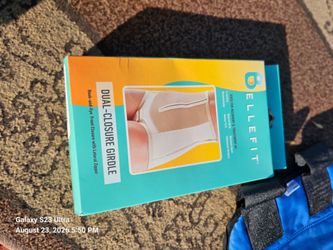 This is a Bellefit Dual-Closure Postpartum Girdle box featuring a hook-and-eye front closure and a lateral zipper