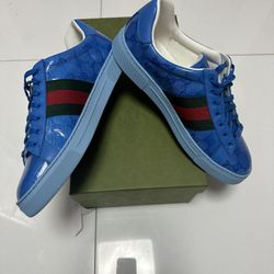 Size 9 1/2  Ace GG Crystal Canvas Sneaker