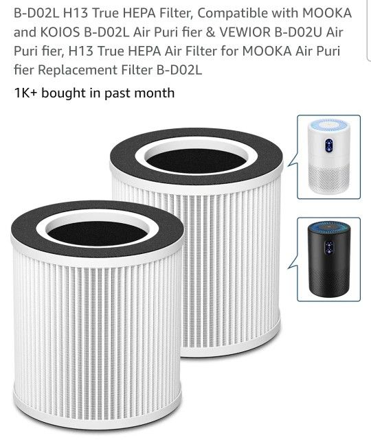 Mooka B-DO2L 2pk Air Purifier Filters