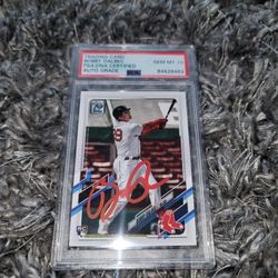 Bobby Dalbec Signed 2021 Topps Series 1 RC Rookie #26 Psa/Dna Gem Mint 10 AUTO