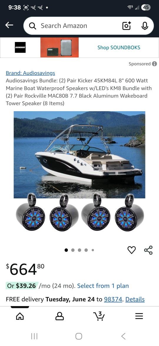 8" Kicker LED lit Speakers And Tower Tubes 2 Pair Each