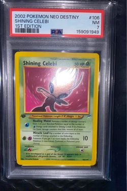 1st Edition Shining Celebi PSA 7