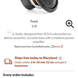 Jl Audio W3 COMPETITION SUBWOOFER 