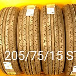 4 New Tires For Sale 205/75/15 ST Trailer We Service Motorcycle Tires