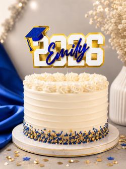 Personalized Graduation Cake Topper 2026, Class of 2026