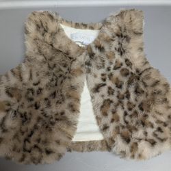 RZ by Rachel Zoe soft leopard print vest size 12 M. Baby vest... So soft and furry in excellent condition... Adorable 🥰