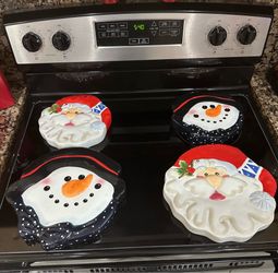 Ceramic Christmas 4 piece stove top covers