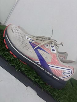 Brooks Ghost 14 Womens Size 10.5 White Purple Pink Running Walking Shoes Sneaker