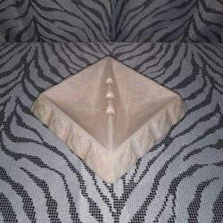 Vintage White Iridescent Floral Ashtray 