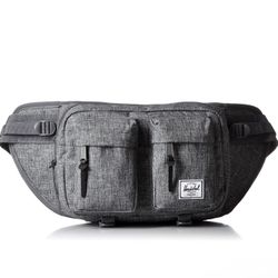 Herschel Supply Co Eighteen Grey Raven Crosshatch Crossbody Sling Bag Fanny Pack
