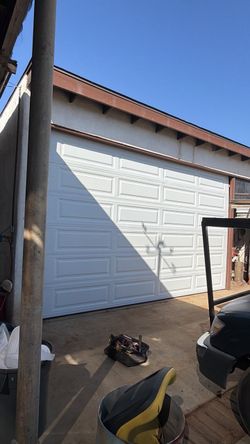 White Raised Panel Garage Door