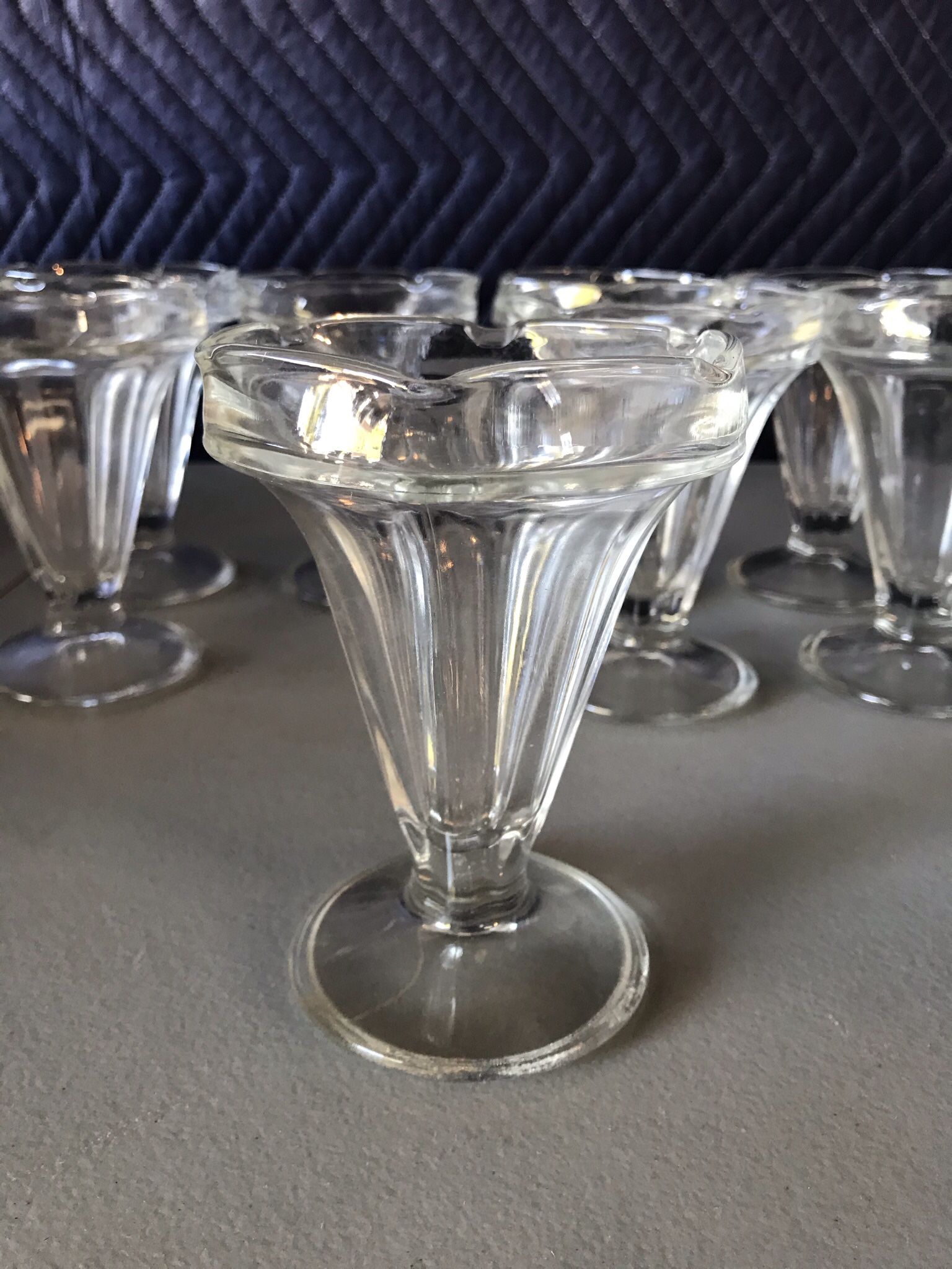 8 Vintage Ice Cream Glasses