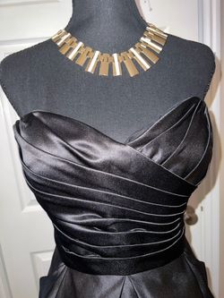 Black satin mini summer dress