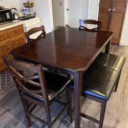5 piece Dining set W/ Leather Chairs