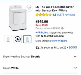 NEW LG Dryer