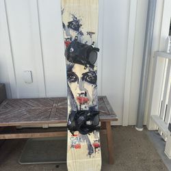 Arbor Cadence 151 Snowboard + Flow Bindings + Rolling Board Bag!