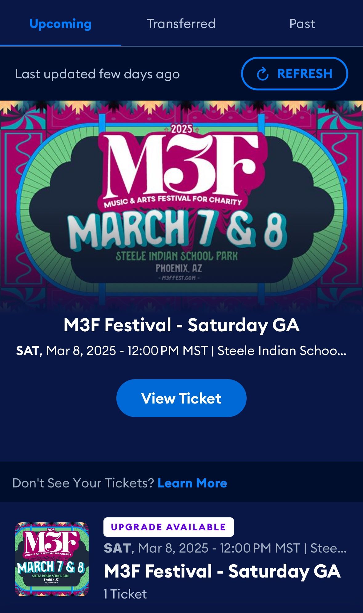 (3) GA M3F For Tonight 3/8