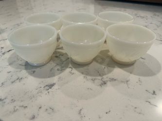 Set of 6 Milk Glass Custard Cups