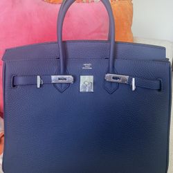 Grey Or Blue 35cm Togo Leather