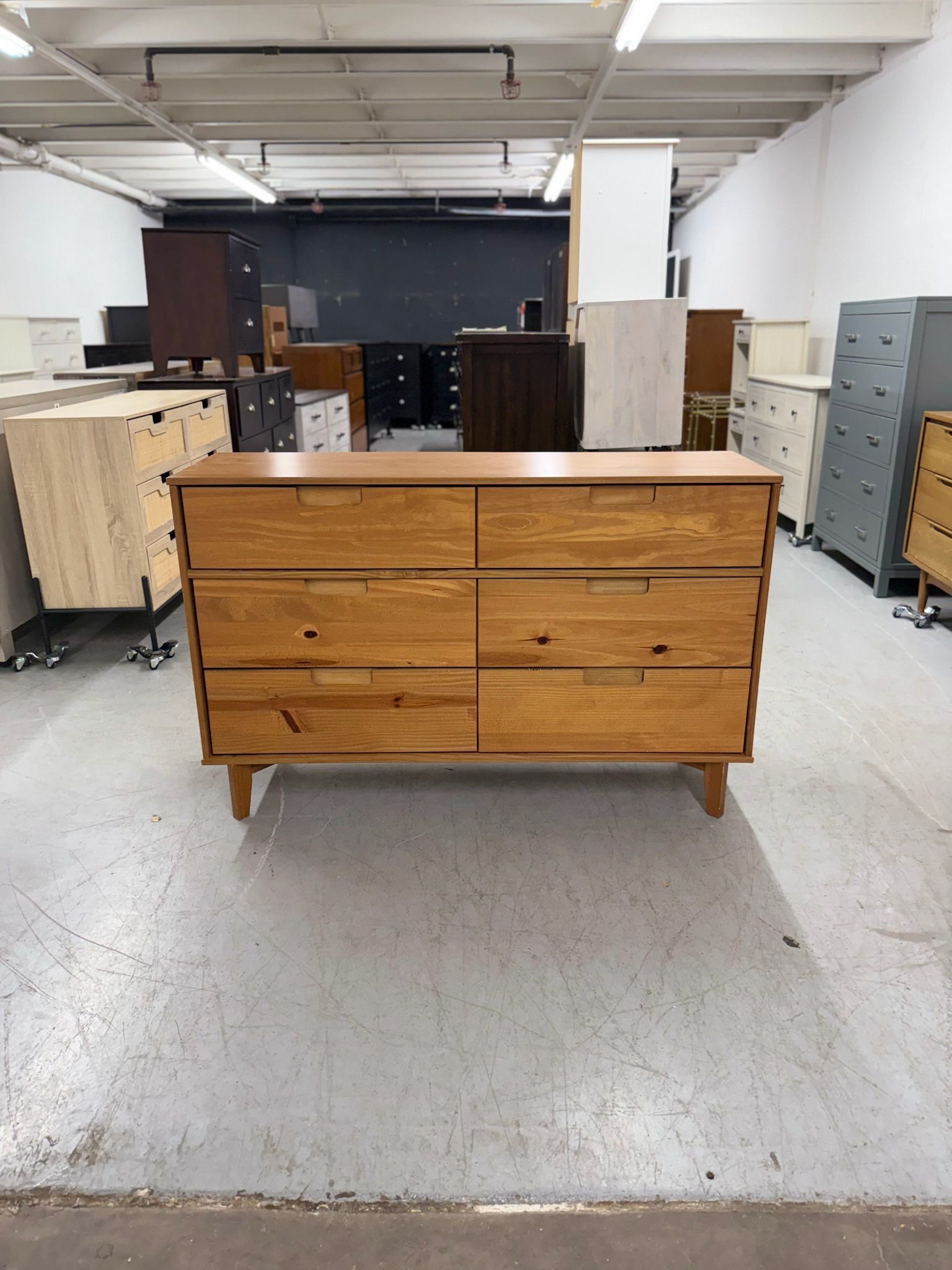 Mid Century Modern Style 6 Drawer Dresser