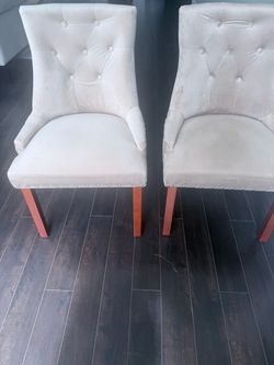 Set of 2 Tufted Upholstered Dining Chairs
