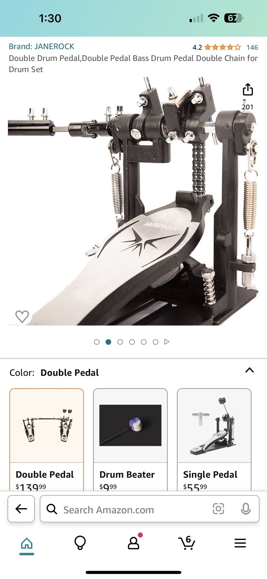 Double Drum Pedal,Double Pedal Bass Drum Pedal Double Chain for Drum Set