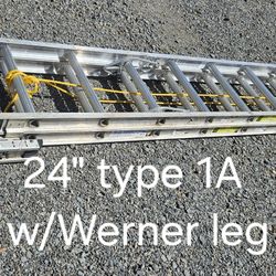 24' Werner aluminum ladder -type 1A(300#)-w/Werner single leg