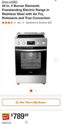 24" Convection Oven Electric Range