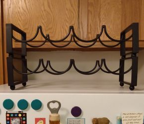 2 Tier Black Stackable Wine Racks Home Countertop Home Decor