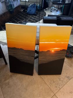 Canvas sunset picture set of 2