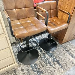 New adjustable height swivel barstools  pair