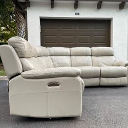 Sofa/Couch Sectional - Leather - 2 Recliners - Gray - Delivery Available 🚛