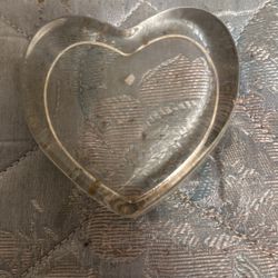 Glass Heart Paper Weight 