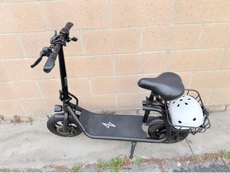 Electric Scooter with Seat – Black