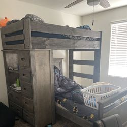 Bunk beds with dresser