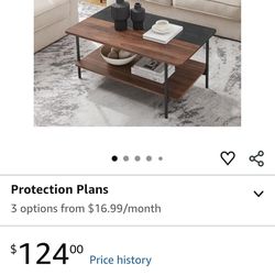 Modern Two-Tiered Coffee Table, Dual-Tone Finish, 39.4 L X 23.6 W X 17.7 H Inches
