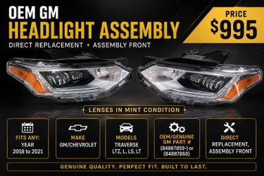 Genuine GM Traverse LED Headlight Assembly Set 2018–2021 (LT/LS/LTZ)